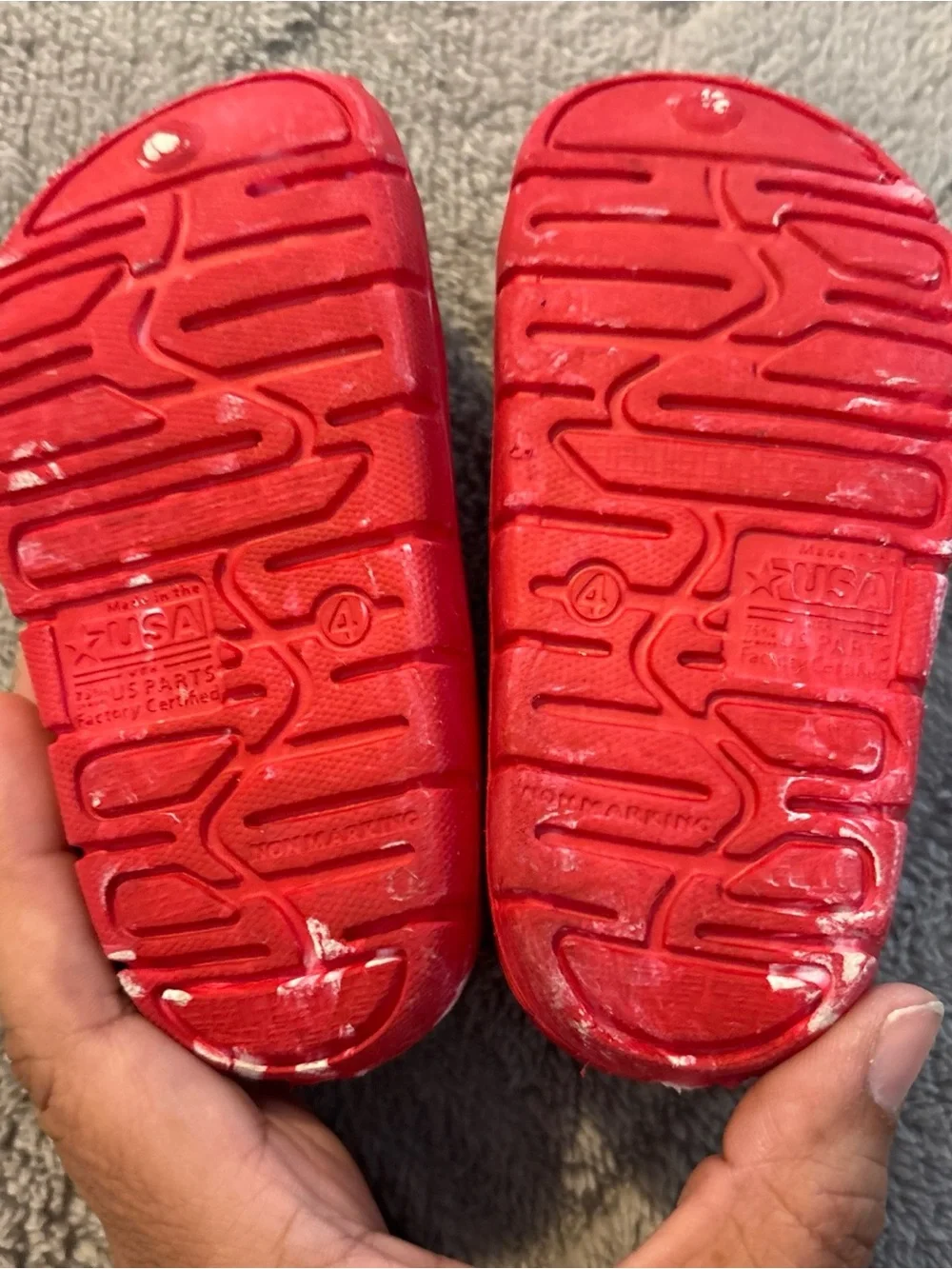 wonder nation Red and White Kids Slip-On Water Clogs